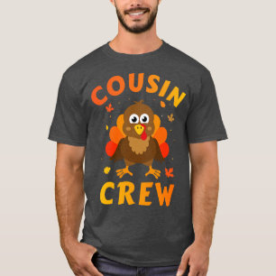 T-shirt Equipe cousine de Thanksgiving avec dinde mignonne