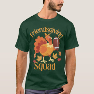 T-shirt Équipe d'action d'amitié football Thanksgiving din