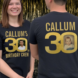 T-shirt équipe d'anniversaire 30 ans adulte nom personnali
