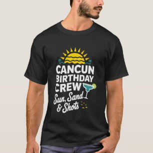 T-shirt Équipe d'anniversaire à Cancun Soleil, Sable et Ph