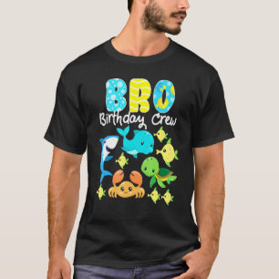 T-shirt Équipe d'anniversaire de frère Mer Océan Poisson A