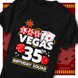 T-shirt Équipe d'anniversaire de Vegas 35 ans, soirée casi