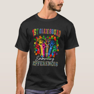 T-shirt Équipe de 1re année adoptant les différences Autis