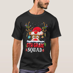 T-shirt Équipe de 5e année Chapeau de Père Noël Renne à Ca