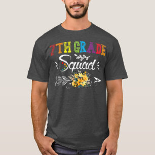 T-shirt Équipe de 7e année Dabbing Unicorn Retour à l'écol