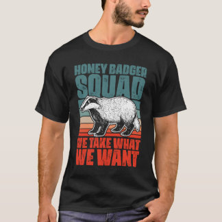 T-shirt Équipe De Badger De Miel Rétro Pour Le Miel Fanati
