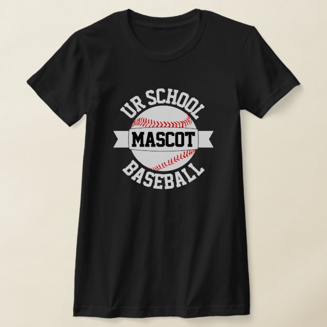 T-shirt Équipe de baseball / Nom de l'école & Mascotte T-s (Poser)