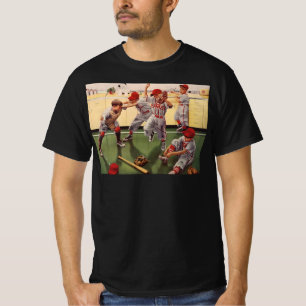 T-shirt Équipe de baseball vintage, garçons en train de se