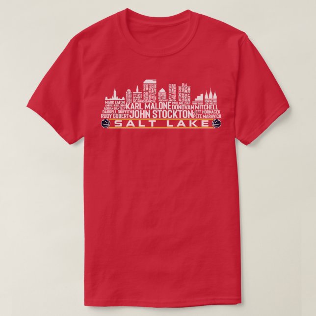 T-shirt Équipe de basket-ball de l'Utah Toutes les légende (Design devant)