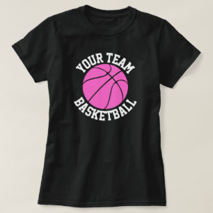 T-shirt Équipe de basket-ball rose, Joueur et Jersey Nombr