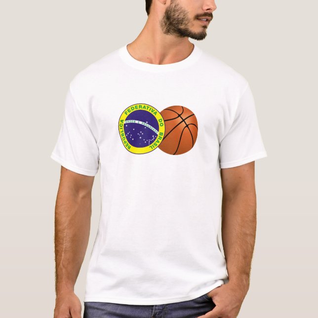 T-shirt Équipe de basket de ressortissant du Brésil (Devant)