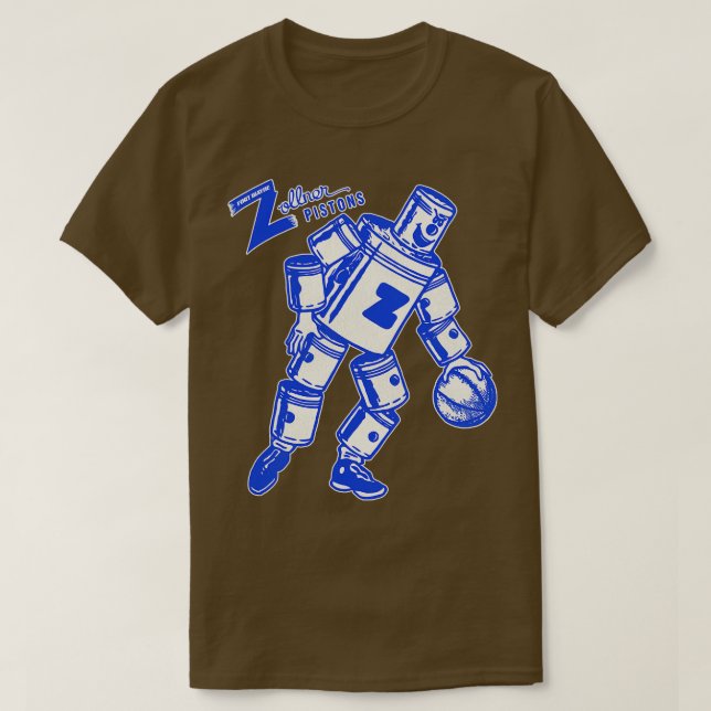 T-shirt Équipe de basketball de Fort Wayne Zollner Pistons (Design devant)