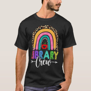 T-shirt Équipe de bibliothèque Rainbow Leopard enseignant 