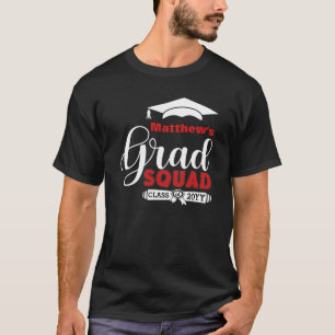 T-shirt Équipe de Black Graduation Men's White and Red Tex