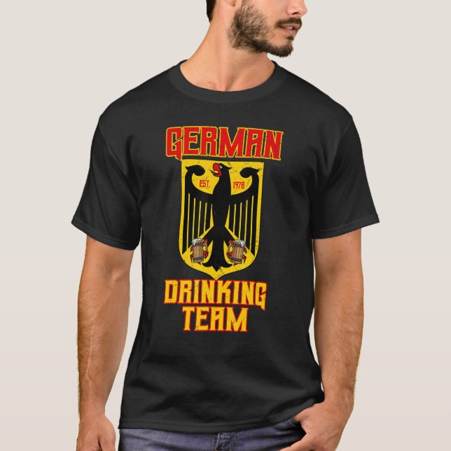 T-shirt Équipe de boisson allemande Allemagne Drapeau Aigl (Devant)