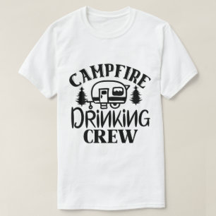 T-shirt Équipe de boisson autour du feu de camp, drôle de
