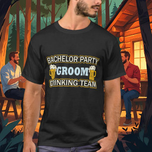 T-shirt Équipe de boisson de fête de Bachelor cool