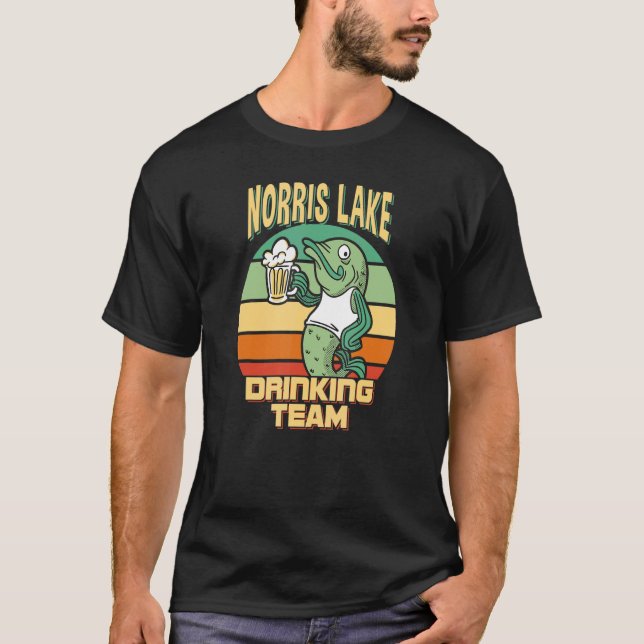 T-shirt Équipe de boisson du lac Norris Pêche à la bière d (Devant)