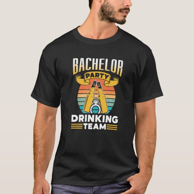 T-shirt Équipe de boisson pour enterrement de vie de garço (Devant)