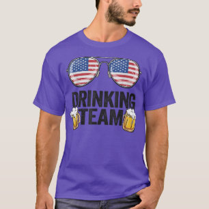 T-shirt Équipe de boisson USA Lunettes de soleil drapeau a