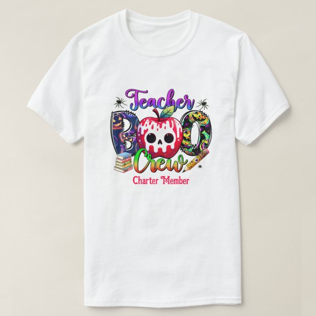 T-shirt Équipe de boo enseignant Halloween (Design devant)