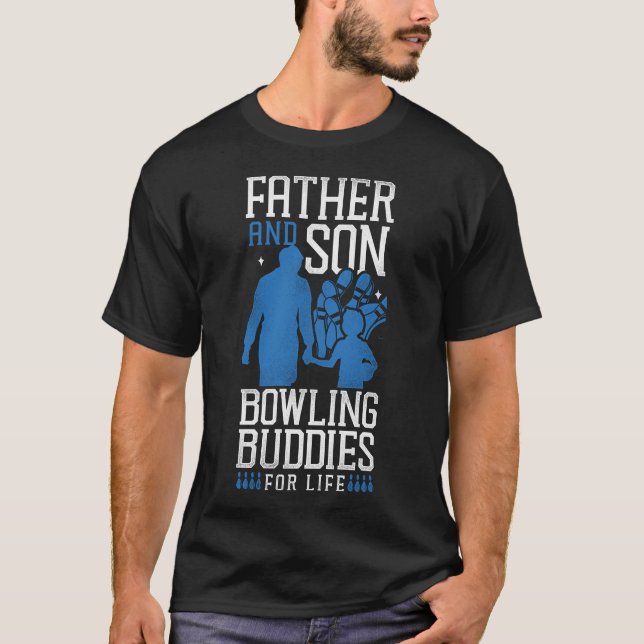 T-shirt Équipe De Bowling Père Et Son Époux De Bowling Pou (Devant)