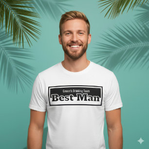 T-shirt Équipe de buveurs du témoin minimaliste noir et bl