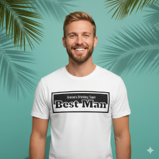T-shirt Équipe de buveurs du témoin minimaliste noir et bl
