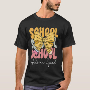 T-shirt Équipe de cafétéria scolaire Coquette Groovy Nœud