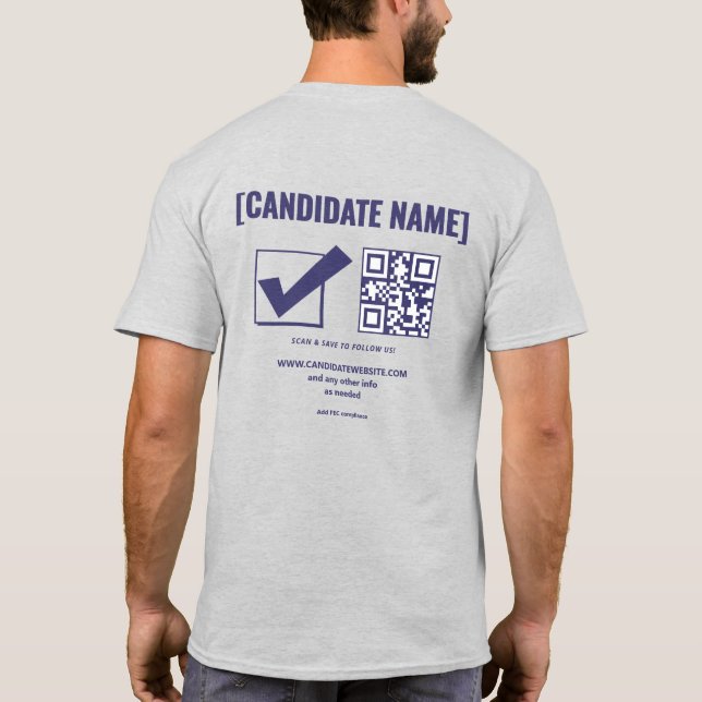T-shirt Équipe de campagne politique personnalisée Code QR (Dos)