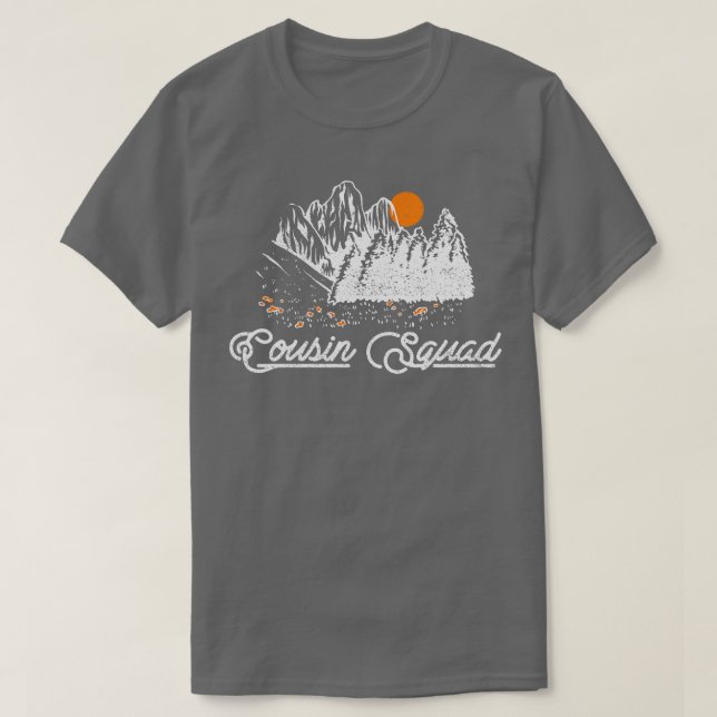 T-shirt Équipe de camping Cousin (Design devant)