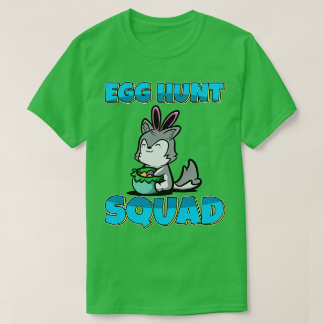 T-shirt Équipe de chasse aux oeufs Cute Husky Chien Chasse (Design devant)