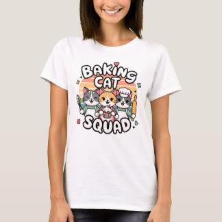 T-shirt Équipe de chat de pâtisserie avec un joli design r