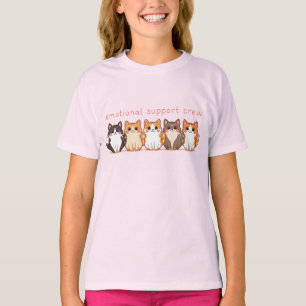 T-shirt Équipe de chats de soutien émotionnel Kawaii Kitty