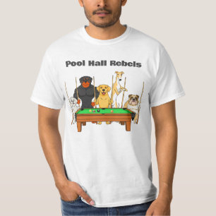 T-shirt Équipe de chiens de billard drôles, rebelles de sa