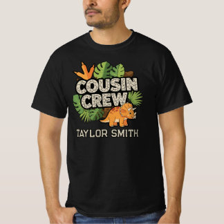 T-shirt Équipe de cousins dinosaure personnalisé Tricerato