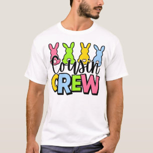 T-shirt Équipe de cousins lapins de Pâques colorés