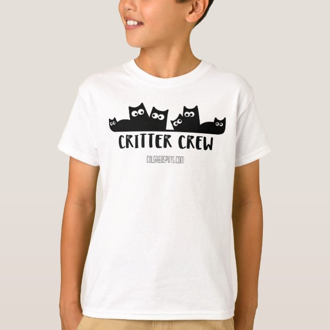 T-shirt Équipe de Critter - Chats sur un plateau (Devant)