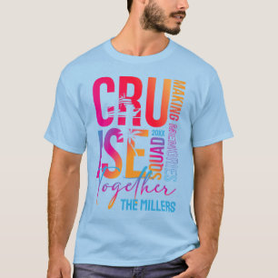 T-shirt Équipe de croisière Rendre des souvenirs Nom et da