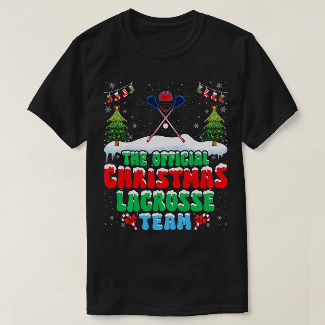 T-shirt Équipe de crosse de Noël de neige Funny Lacrosse (Design devant)