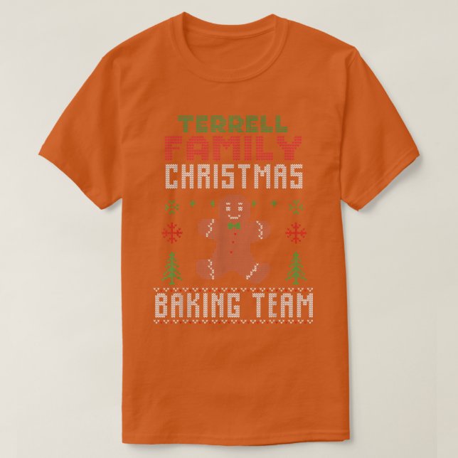 T-shirt Équipe de cuisson de Noël de la famille Terrell Co (Design devant)