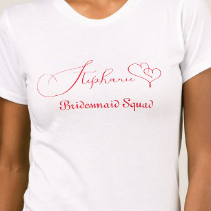 T-shirt Équipe de Demoiselle d'Honneur Personnalisée Moder