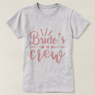 T-shirt Équipe de demoiselle d'honneur rustique rose calli