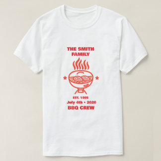 T-shirt Équipe de famille BBQ de jardin pour le 4 juillet