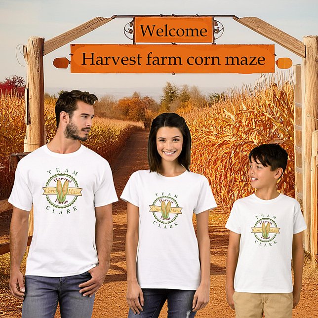 T-shirt Équipe de famille de labyrinthe de maïs personnali (Créateur téléchargé)