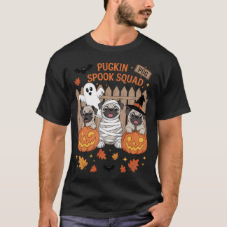 T-shirt Équipe de fantômes Pugkin Mignonne Pug Halloween F