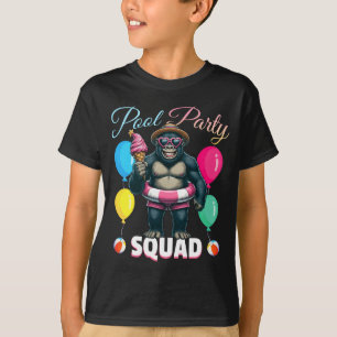 T-shirt Équipe de fête à la piscine singe drôle vacances d