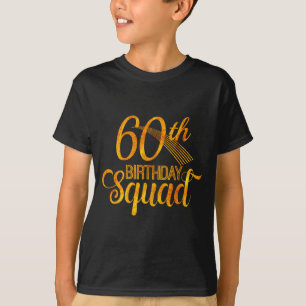 T-shirt équipe de fête d'anniversaire 60 ans jaune or