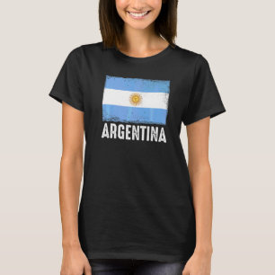 T-shirt Équipe de football à drapeau vintage d'Argentine