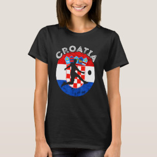 T-shirt Équipe de football de Hrvatska Drapeau croate Foot